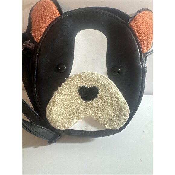 French Bulldog Crossbody Bag Purse Mini Round Dog Face 6”x7”1.5” VGUC CHARITY* - Picture 2 of 7